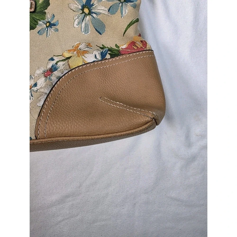 Carribbean‎ Joe Floral Handbag Canvas And Leather Purse